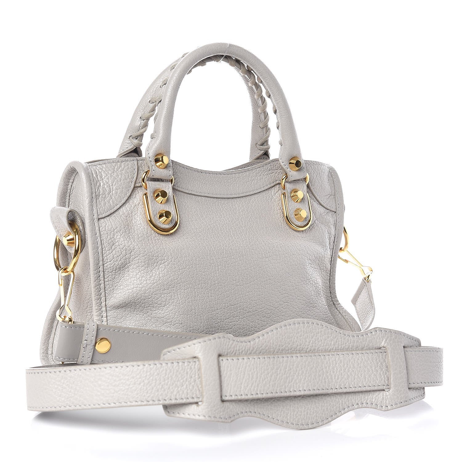 Balenciaga Chevre Gold Metallic Edge Hardware Mini City Gris Clair Gris Perle 4 of 10
