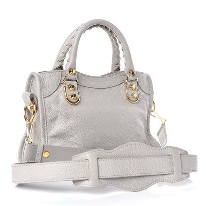 Balenciaga Chevre Gold Metallic Edge Hardware Mini City Gris Clair Gris Perle 4 of 10