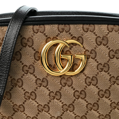 Gucci Monogram Matelasse Diagonal Small GG Marmont Chain Shoulder Bag Beige Black 8 of 12