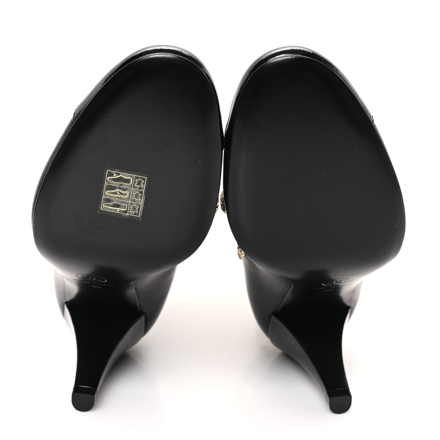 Lambskin Patent Cap Toe Charms Ankle Booties 38 Black