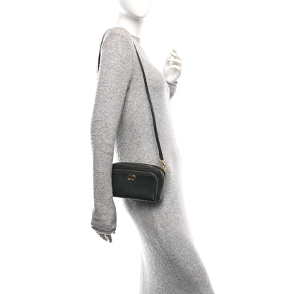 Christian Dior Grained Calfskin Caro Double Pouch Black 2 of 11