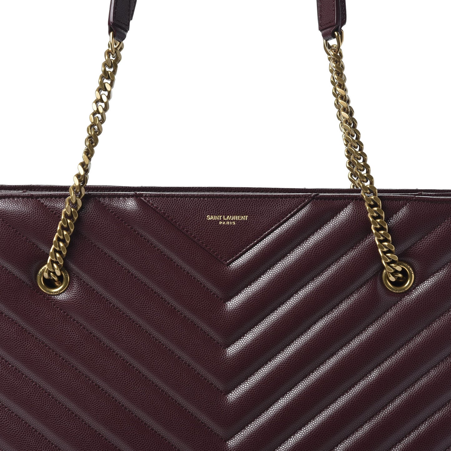 Grain de Poudre Matelasse Chevron Medium Tribeca Shopping Bag Rouge Legion