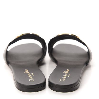 Christian Dior Calfskin 30 Montaigne Flat Slide Sandals 39 Black 5 of 10
