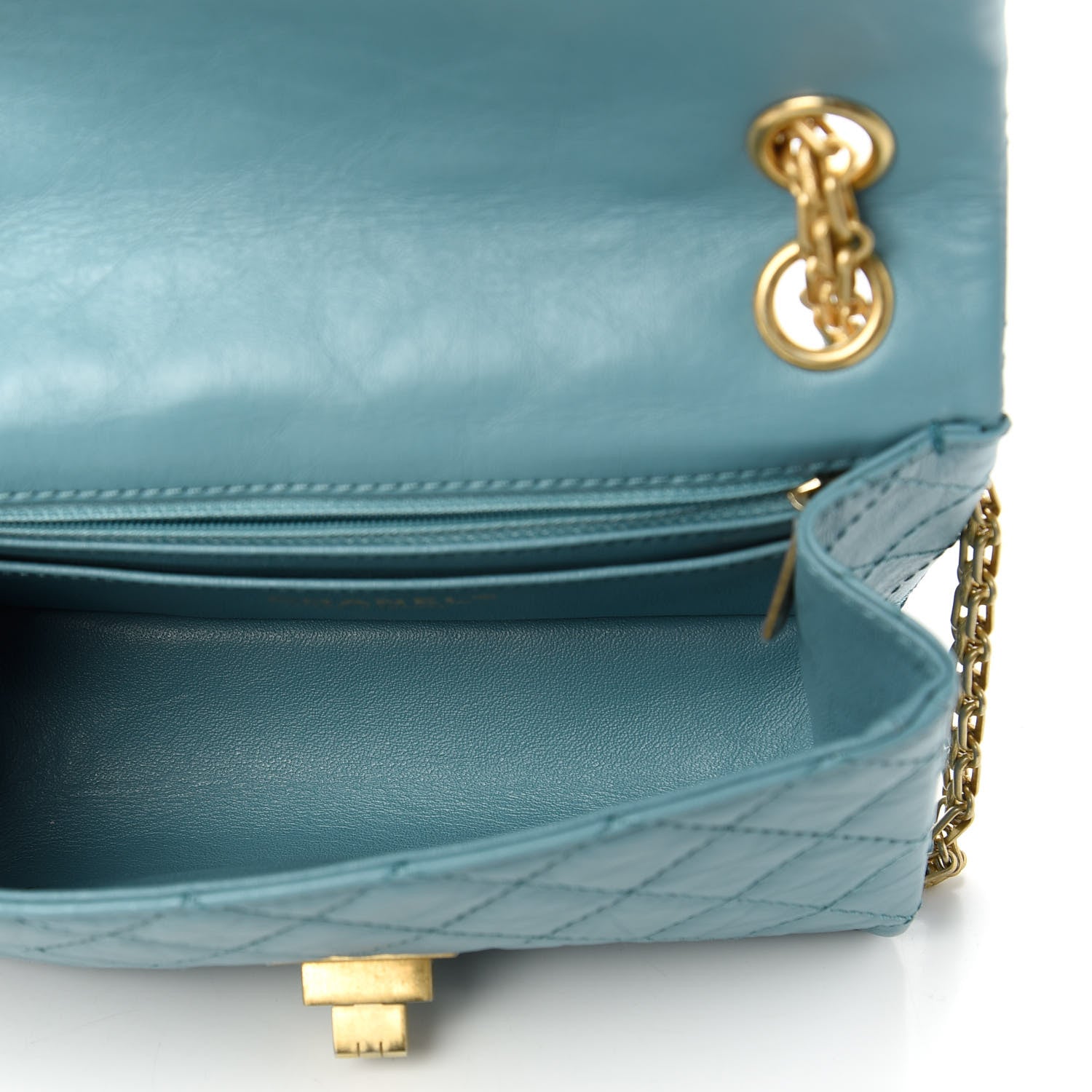 Chanel Aged Calfskin Quilted 2.55 Reissue Mini Flap Blue 6 of 12