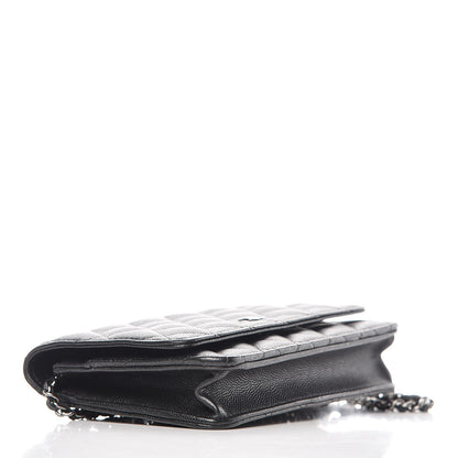 Chanel Iridescent Caviar Quilted Wallet On Chain WOC Black 5 of 11