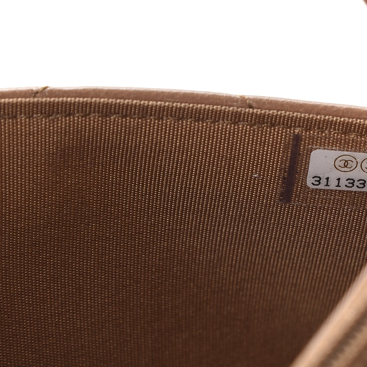 Lambskin Quilted 19 Wallet On Chain WOC Brown