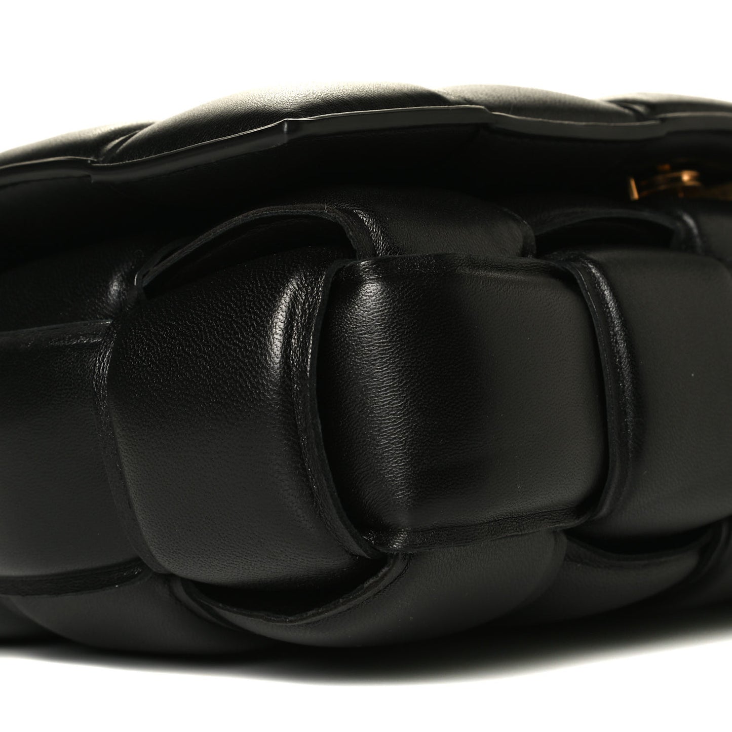 Lambskin Maxi Intreccio Padded Chain Cassette Crossbody Bag Black
