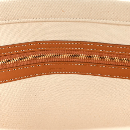 Celine Canvas Calfskin Horizontal Cabas Natural Tan 6 of 10