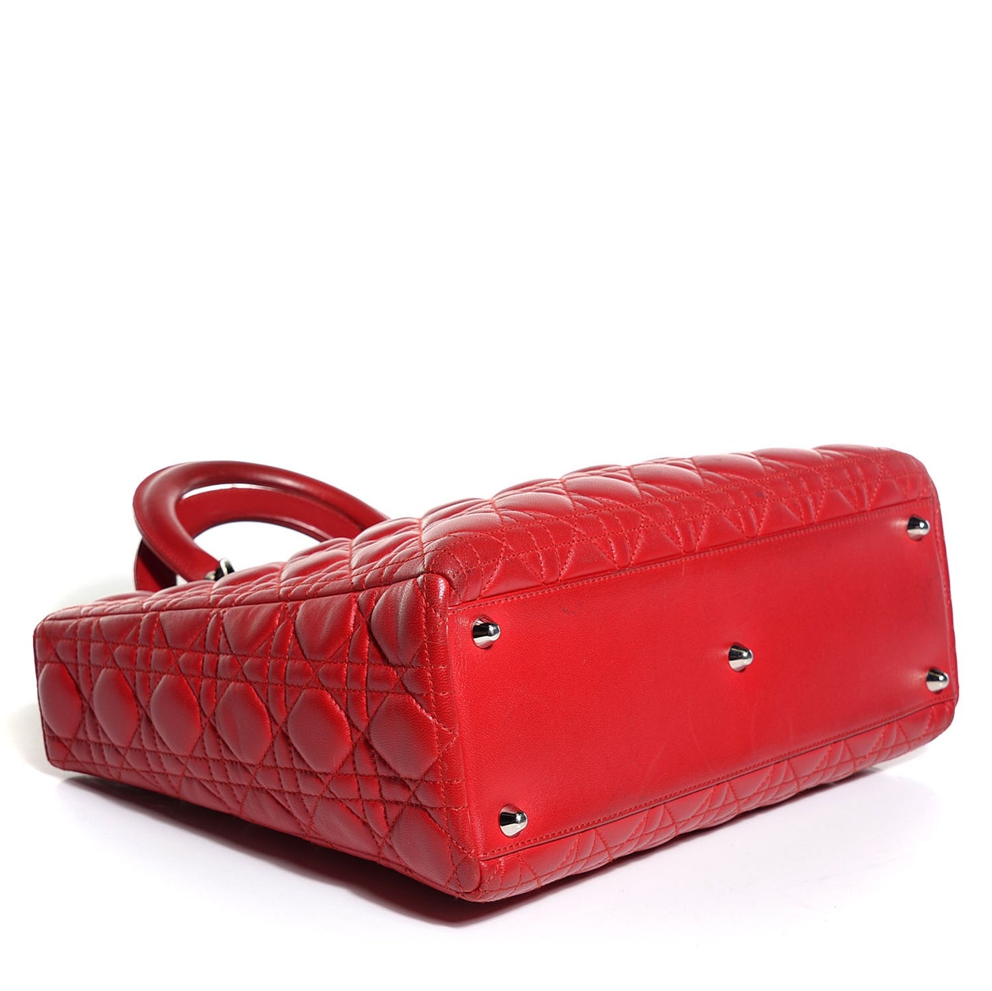 Lambskin Cannage Large Lady Dior Red