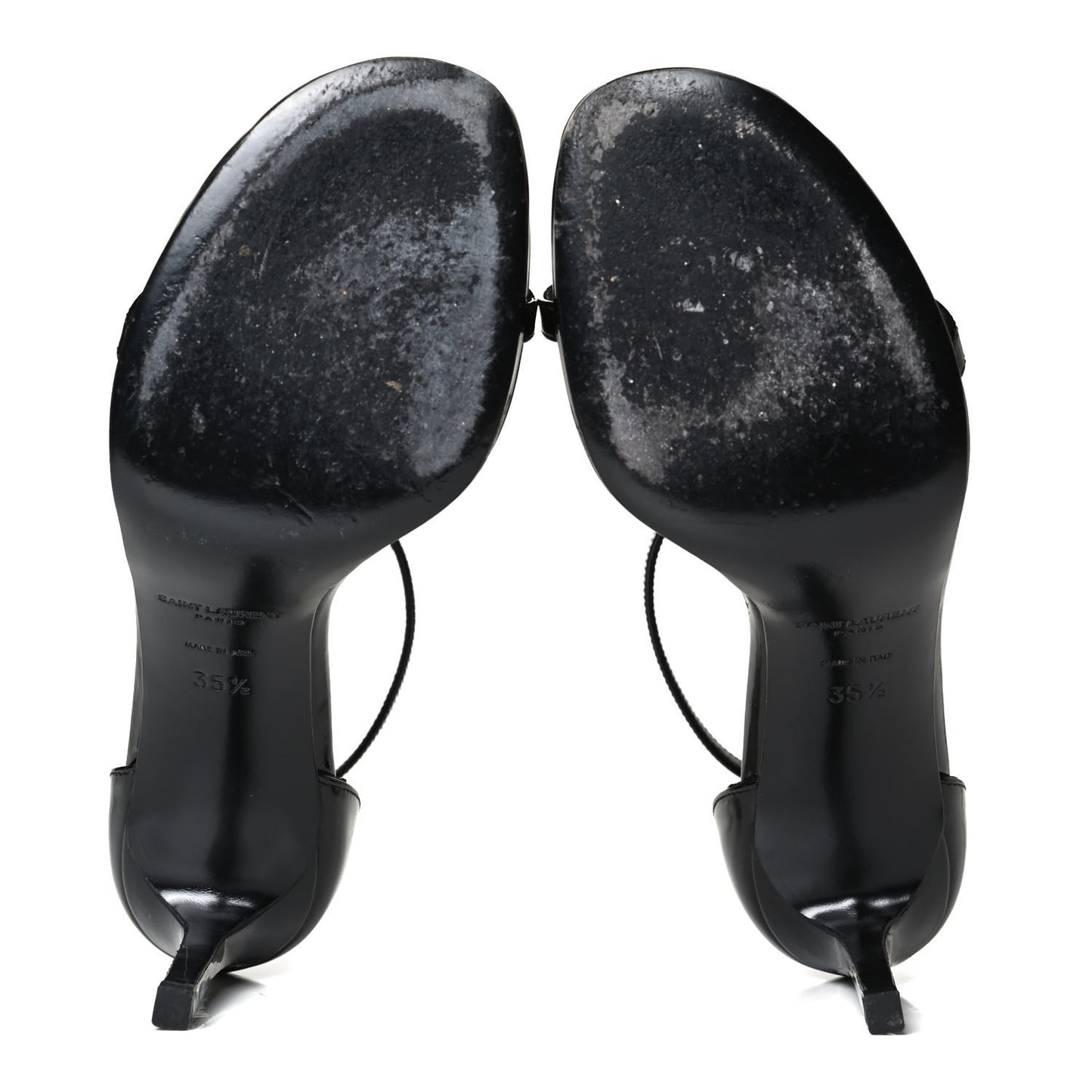 Calfskin Jane 80 Ankle Strap Sandals 35.5 Black