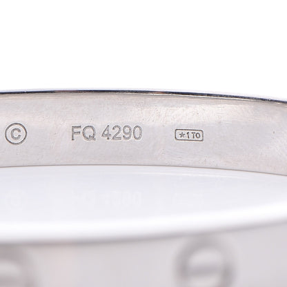 Cartier 18K White Gold LOVE Bracelet 17 8 of 10