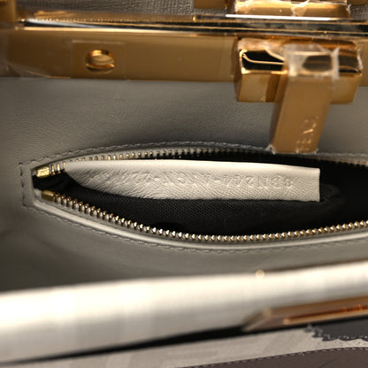 Fendi Glazed Fabric Nappa FF Disco Girls Inlay Mini Peekaboo Iconic Satchel Bianco Perla Multicolor 6 of 6