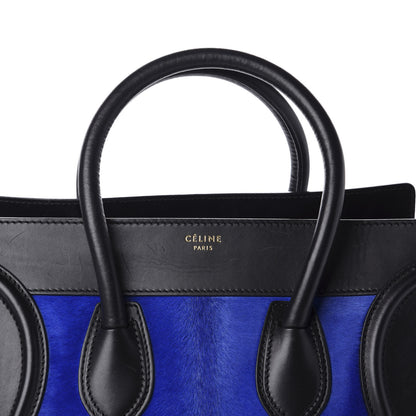 Celine Pony Hair Mini Tri-Color Luggage Royal Blue 13 of 13