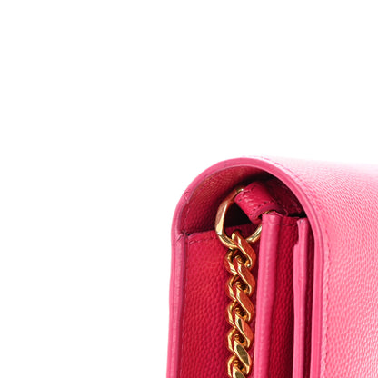 Saint Laurent Grain De Poudre Monogram Chain Wallet Bubblegum 15 of 16