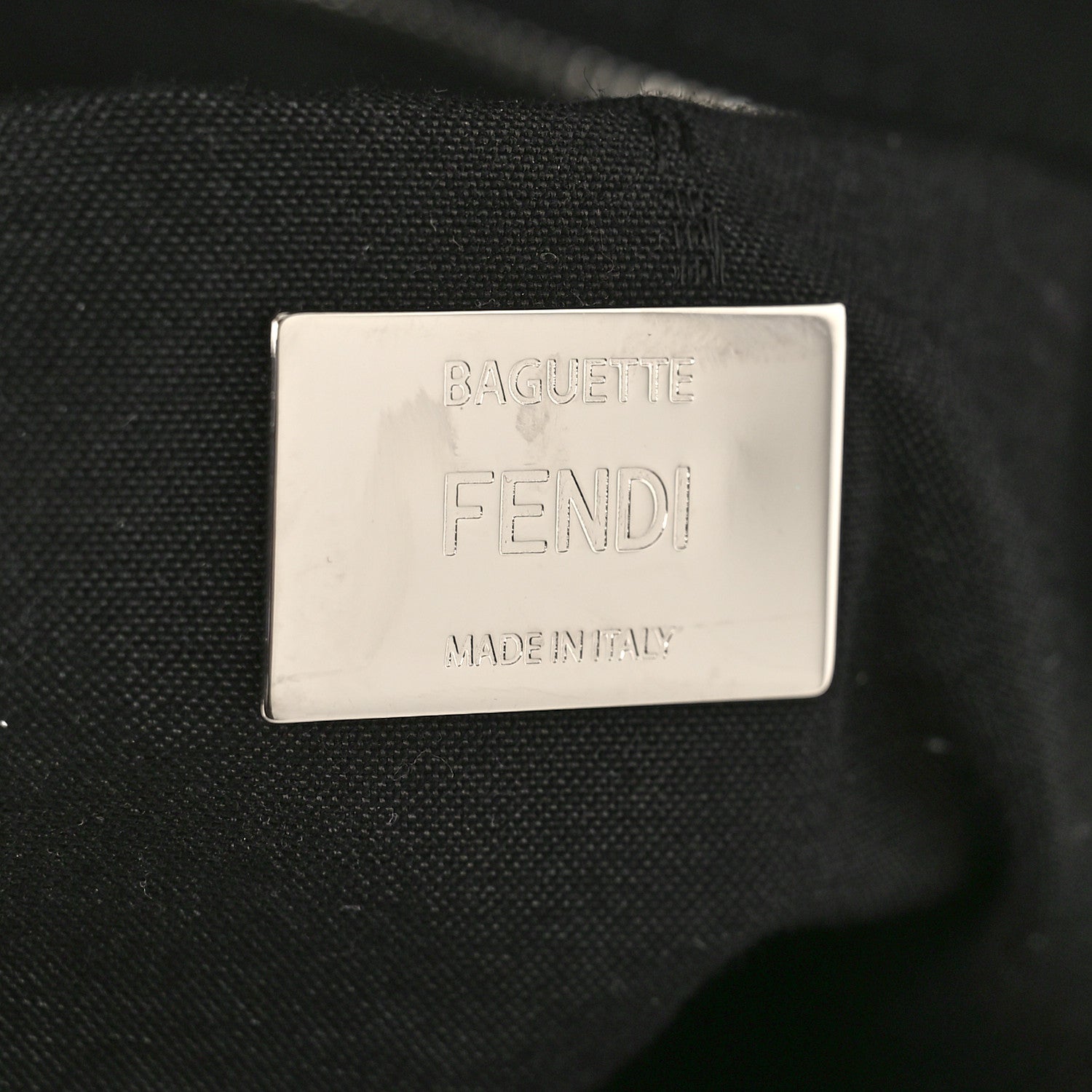 Fendi Fabric Jacquard F Paillettes Vitello Cover FF 1974 Embroidered Baguette Tobacco Moro Argento 6 of 8