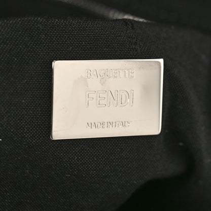 Fendi Fabric Jacquard F Paillettes Vitello Cover FF 1974 Embroidered Baguette Tobacco Moro Argento 6 of 8