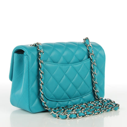 Chanel Lambskin Quilted Mini Rectangular Flap Turquoise 3 of 8