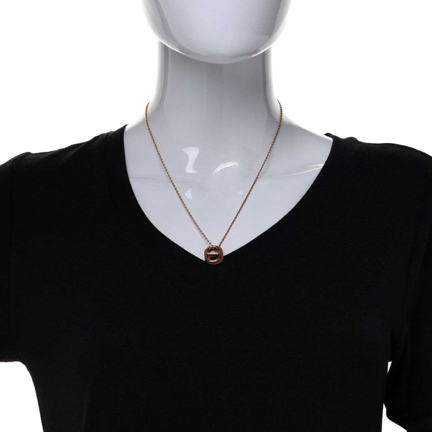 Hermes Swift O'Maillon Pendant Necklace Gold 2 of 8