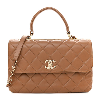 Chanel Lambskin Quilted Medium Trendy CC Flap Dual Handle Bag Camel 1 of 16