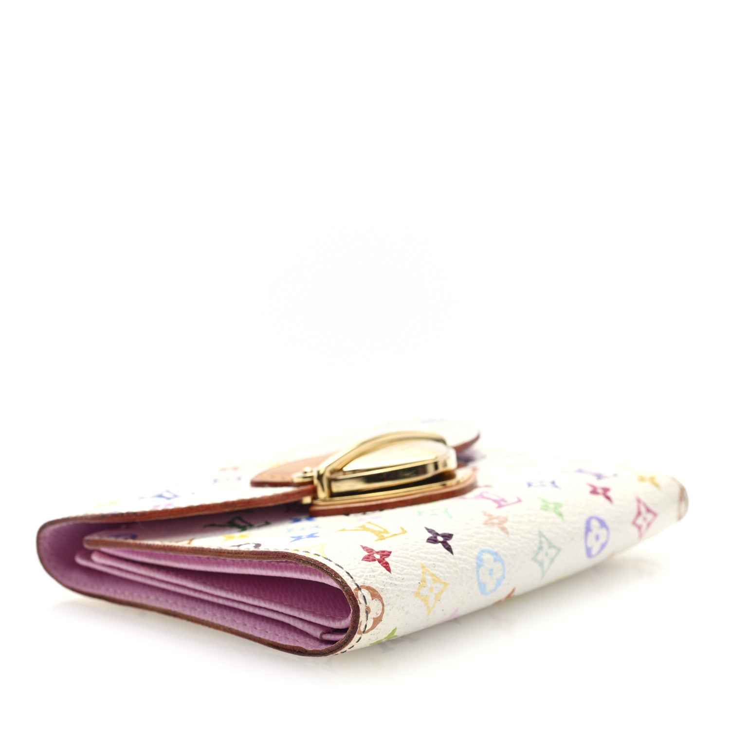 Louis Vuitton Monogram Multicolor Joey Wallet White Litchi 4 of 6