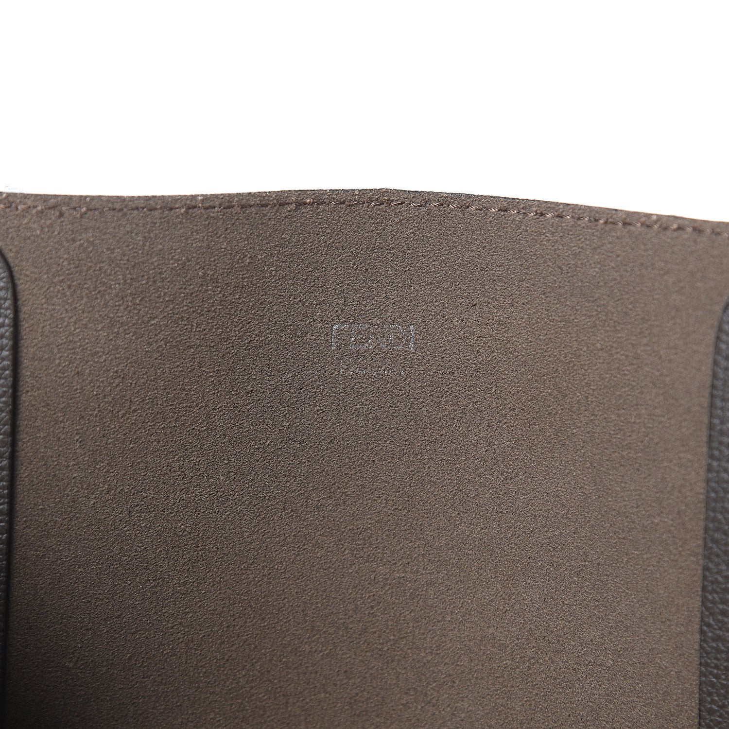 Fendi Vitello Vienna Enamel F is Fendi Shopping Tote Carbone Tobacco 5 of 8