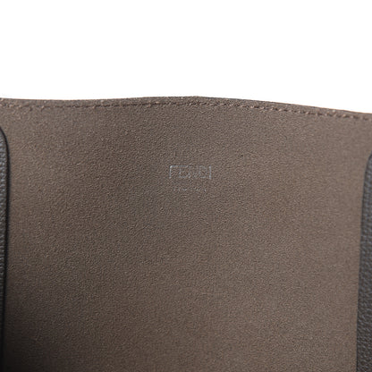Fendi Vitello Vienna Enamel F is Fendi Shopping Tote Carbone Tobacco 5 of 8