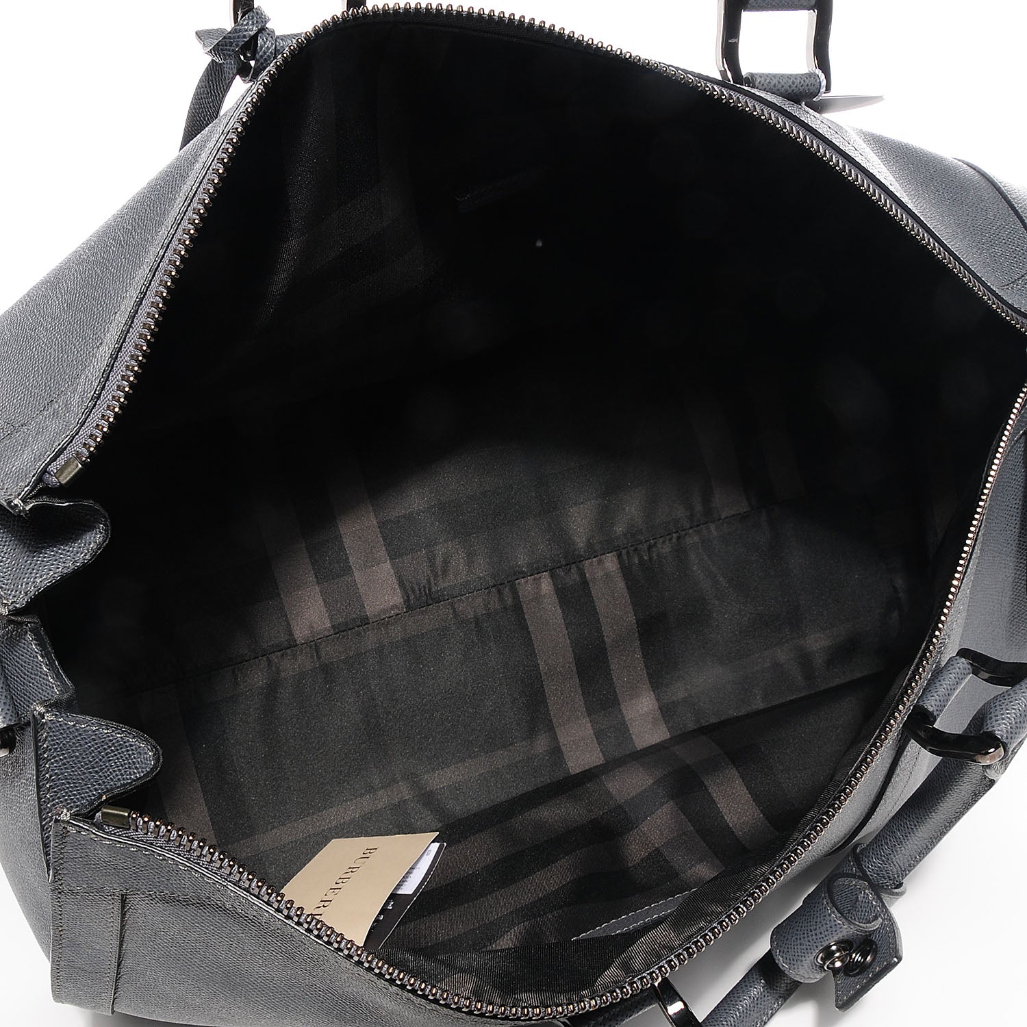 Burberry London Leather Boston Holdall 45 Mid Grey Melange 4 of 10