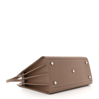 Saint Laurent Grained Calfskin Topstitch Small Classic Sac De Jour Taupe 5 of 10