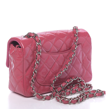 Chanel Patent Quilted Mini Rectangular Flap Fuchsia 3 of 11