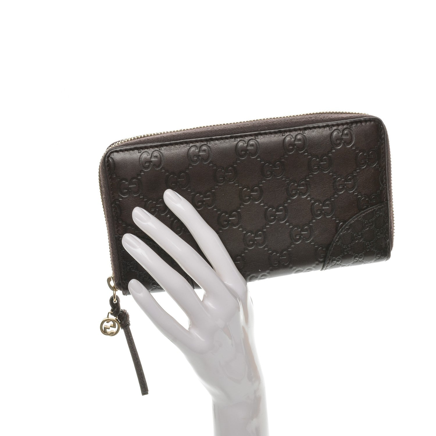 Gucci Guccissima Signature Microguccissima Bree Zip Around Wallet Chocolate 2 of 7