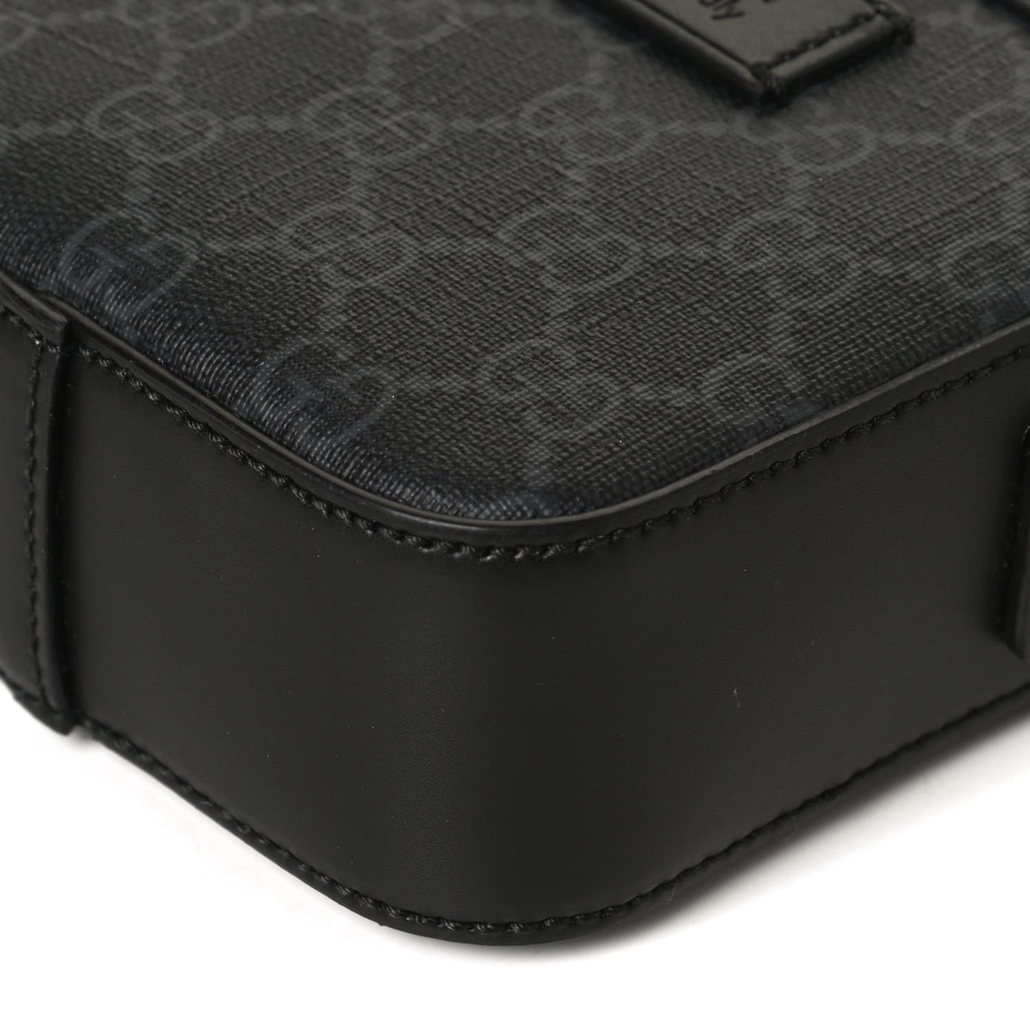GG Supreme Monogram Appia Calfskin Web Messenger Bag Black