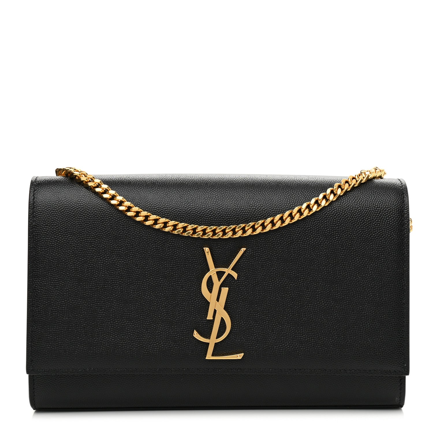 Saint Laurent Grain De Poudre Medium Classic Monogram Kate Satchel Black 1 of 11