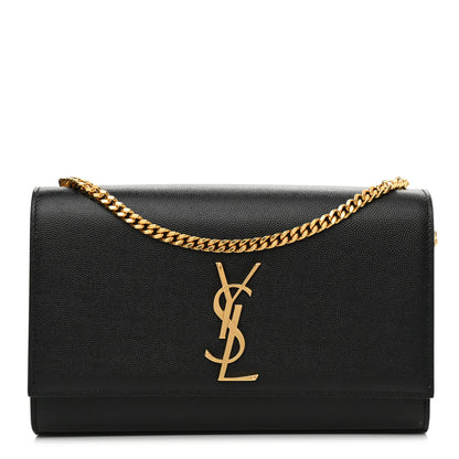 Saint Laurent Grain De Poudre Medium Classic Monogram Kate Satchel Black 1 of 11