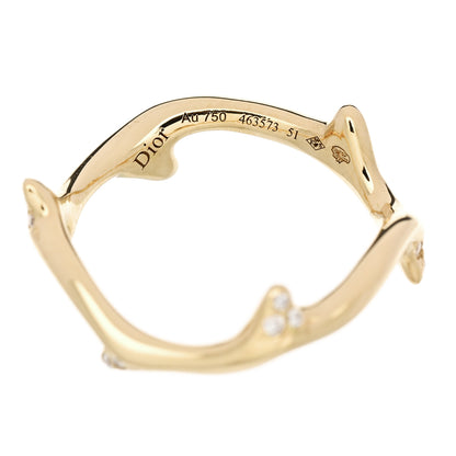 Christian Dior 18K Yellow Gold Diamond Bois de Rose Ring 51 5.75 4 of 4
