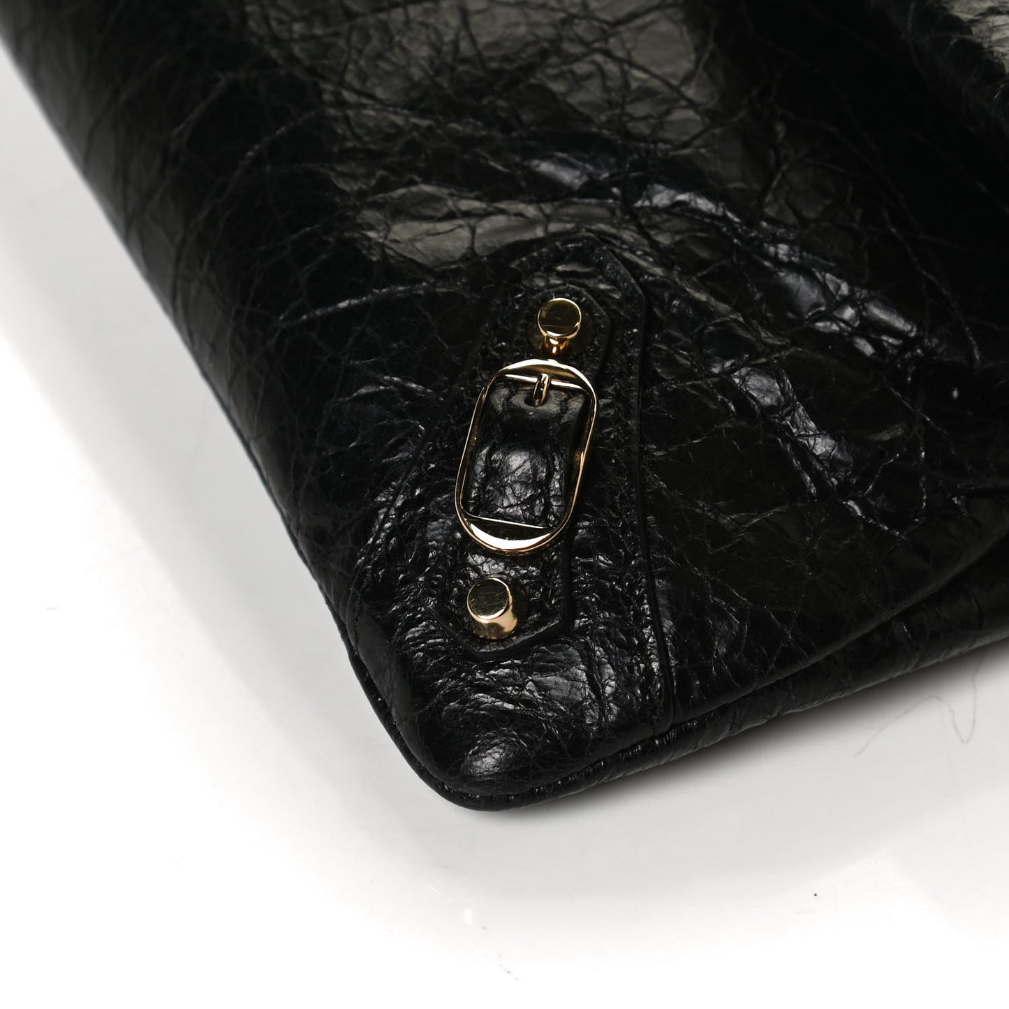 Agneau Classic Gold Hardware Mini Envelope Strap Clutch Black