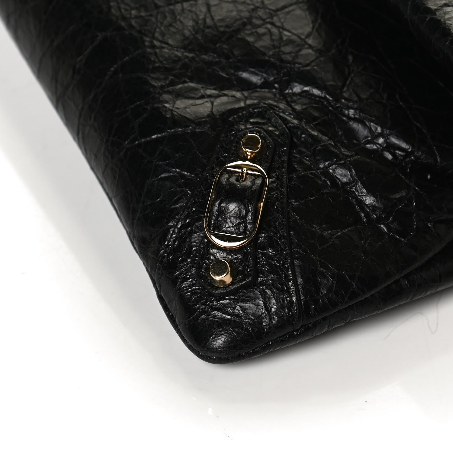 Balenciaga Agneau Classic Gold Hardware Mini Envelope Strap Clutch Black 11 of 12
