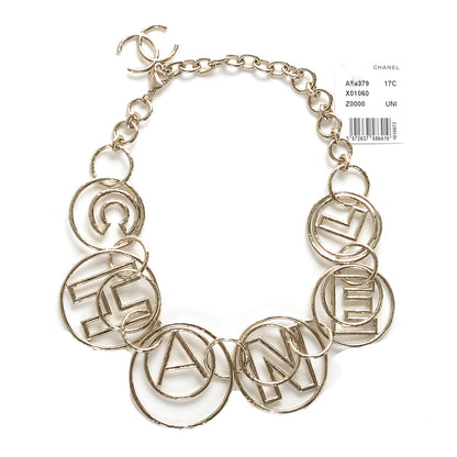 Chanel Hoop Cuba Logo Necklace Gold 3 of 4