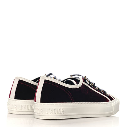 Christian Dior Velvet Walk 'N' Dior Low Top Sneakers 39 Deep Amaranth 5 of 9
