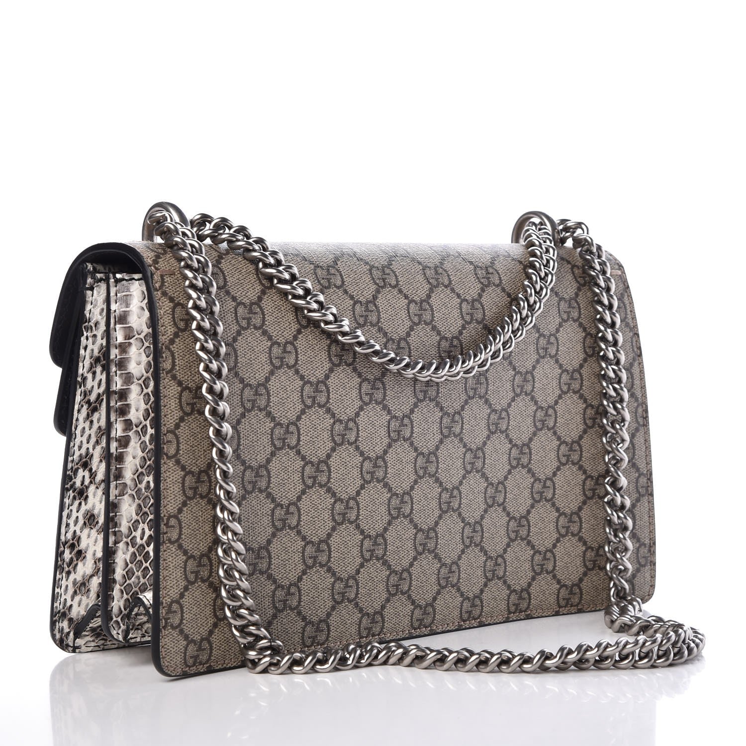 Gucci X MLB GG Supreme Monogram Python NY Yankees Patch Embroidered Small Dionysus Shoulder Bag 4 of 10