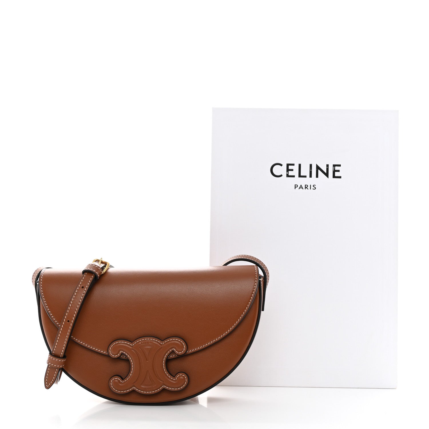 Celine Smooth Calfskin Triomphe Besace Bag Tan 11 of 11