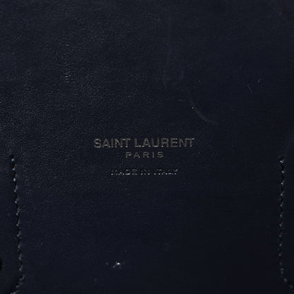 Saint Laurent Calfskin Crocodile Embossed Small Supple Sac de Jour Navy 6 of 8