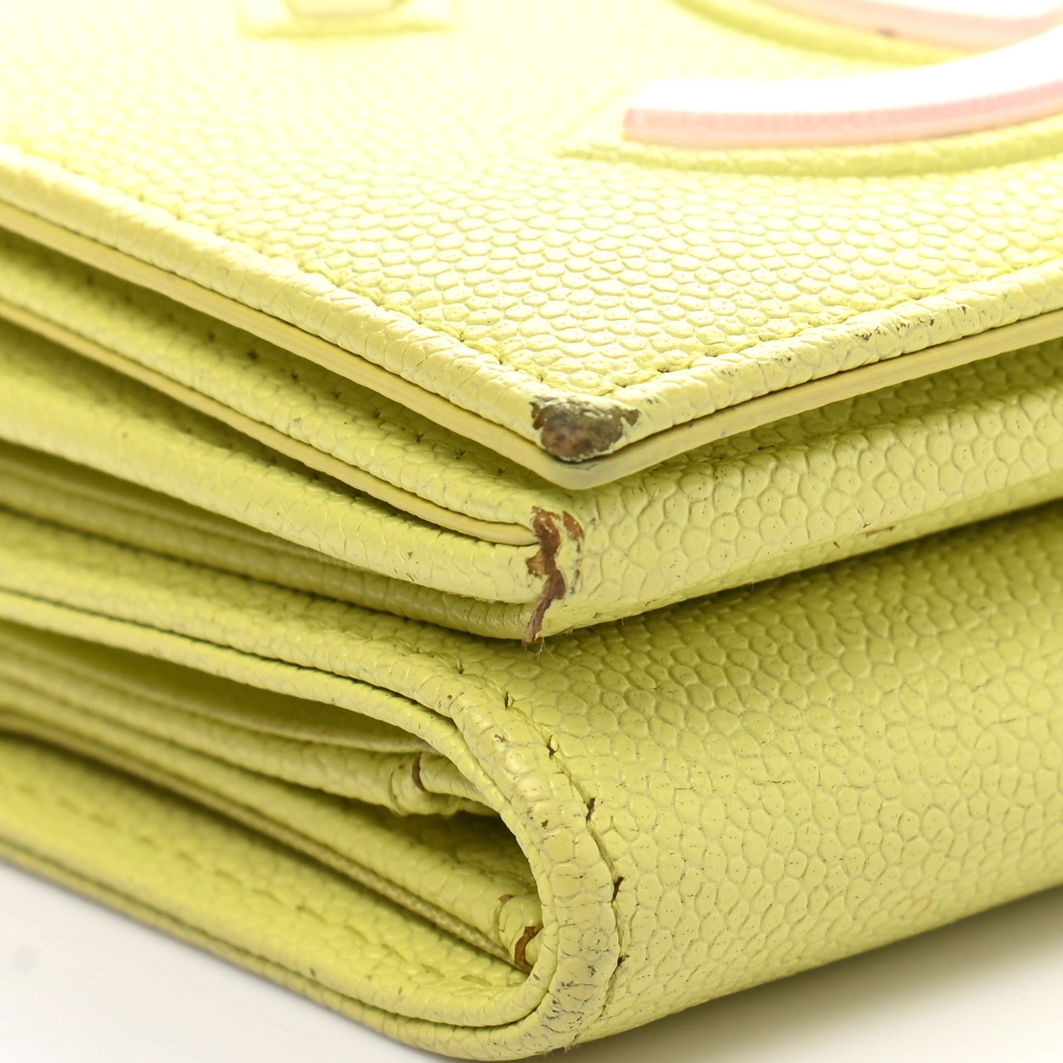 Chanel Caviar Tri-Fold Wallet Light Pink Light Green 12 of 16