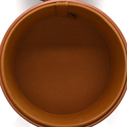Celine Calfskin Triomphe Canvas Medium Tambour Bag Tan 5 of 10