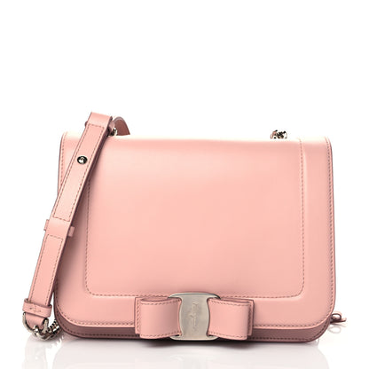 Salvatore Ferragamo Smooth Calfskin Vara Bow Chain Flap Crossbody Bon Bon 1 of 10