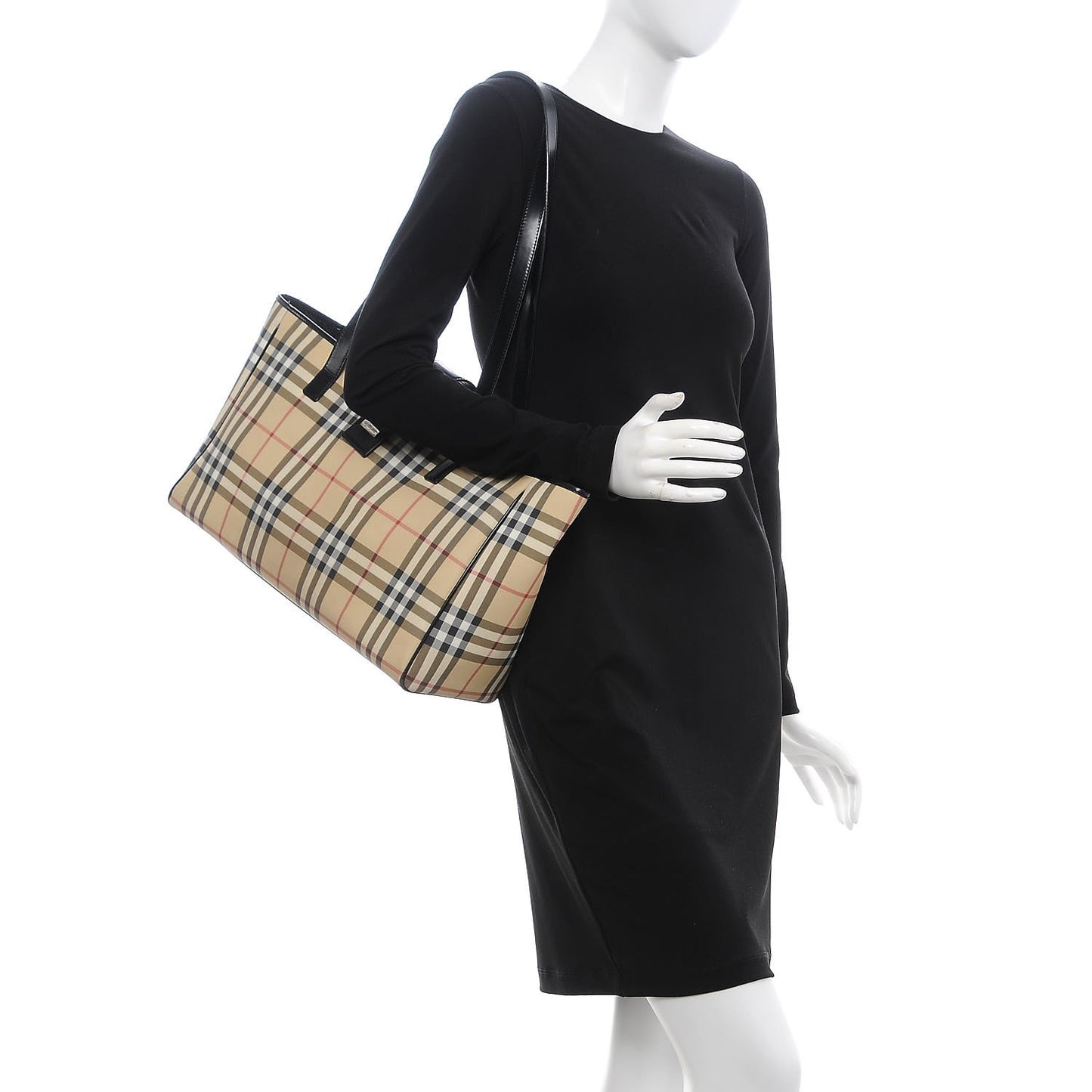 House Check Large Tote Black