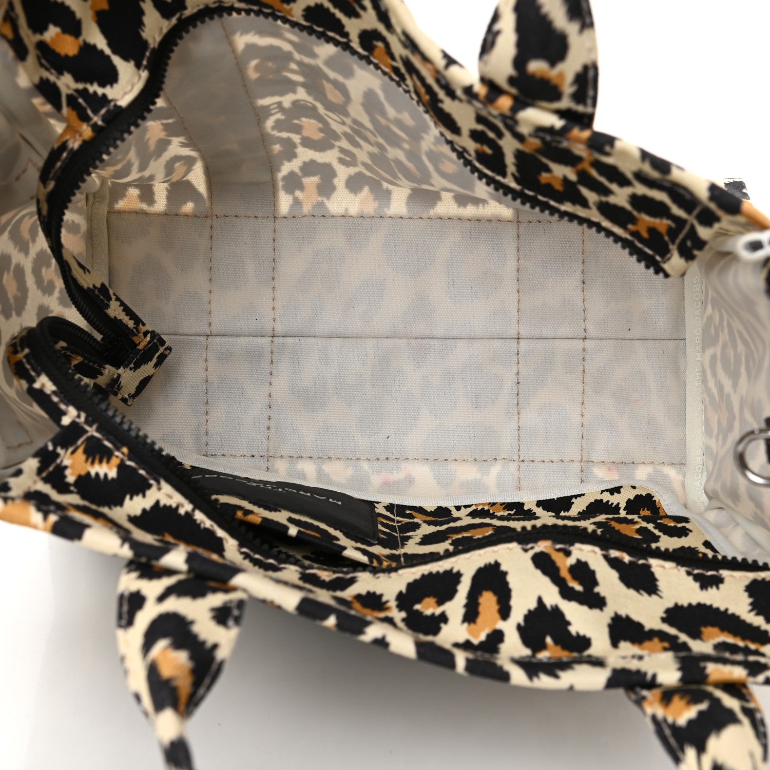 Marc Jacobs Cotton Canvas Leopard Print Medium The Traveler Tote Bag 5 of 14