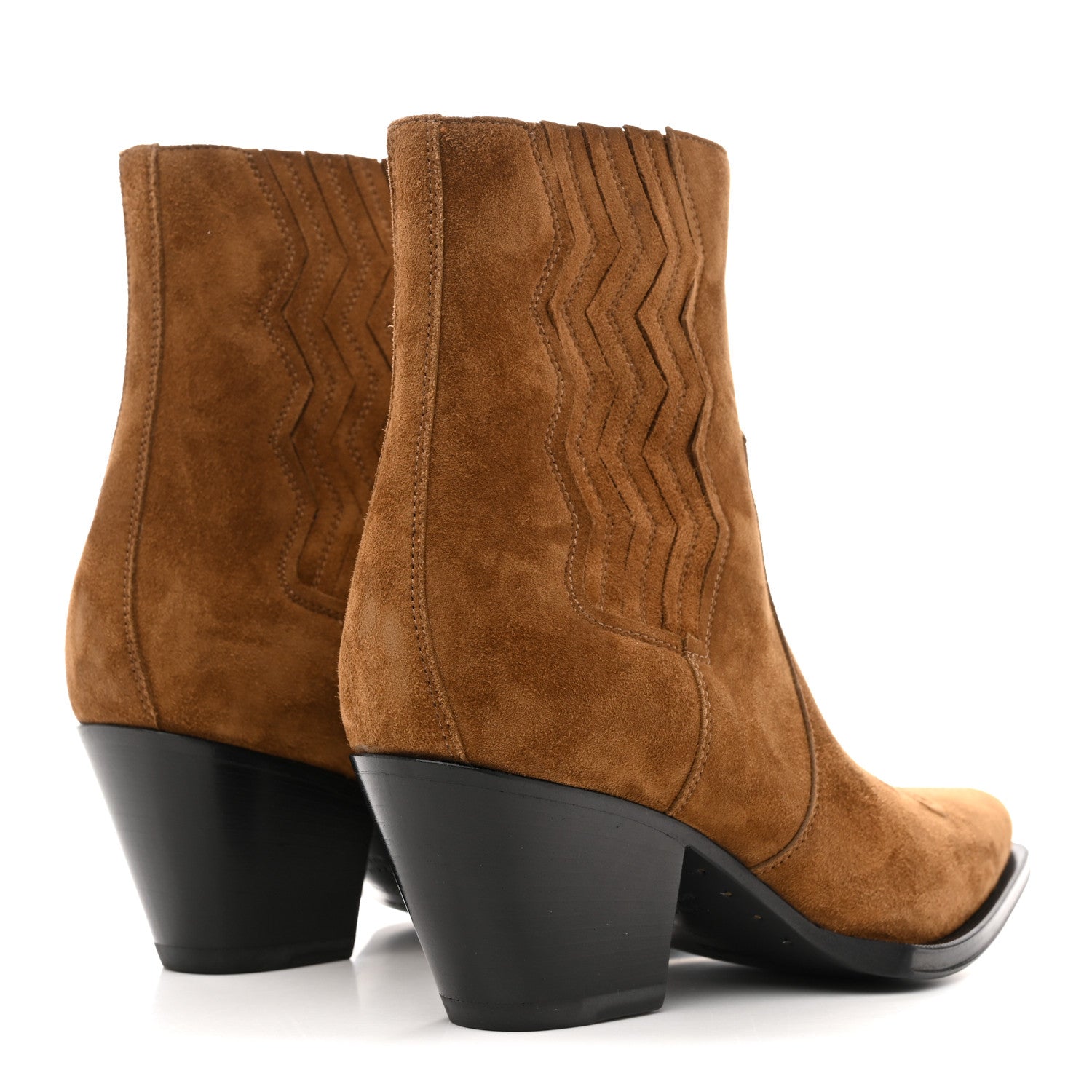 Hermes Suede Goatskin Womens Vegas Ankle Boot 37.5 Brun Fume 5 of 10