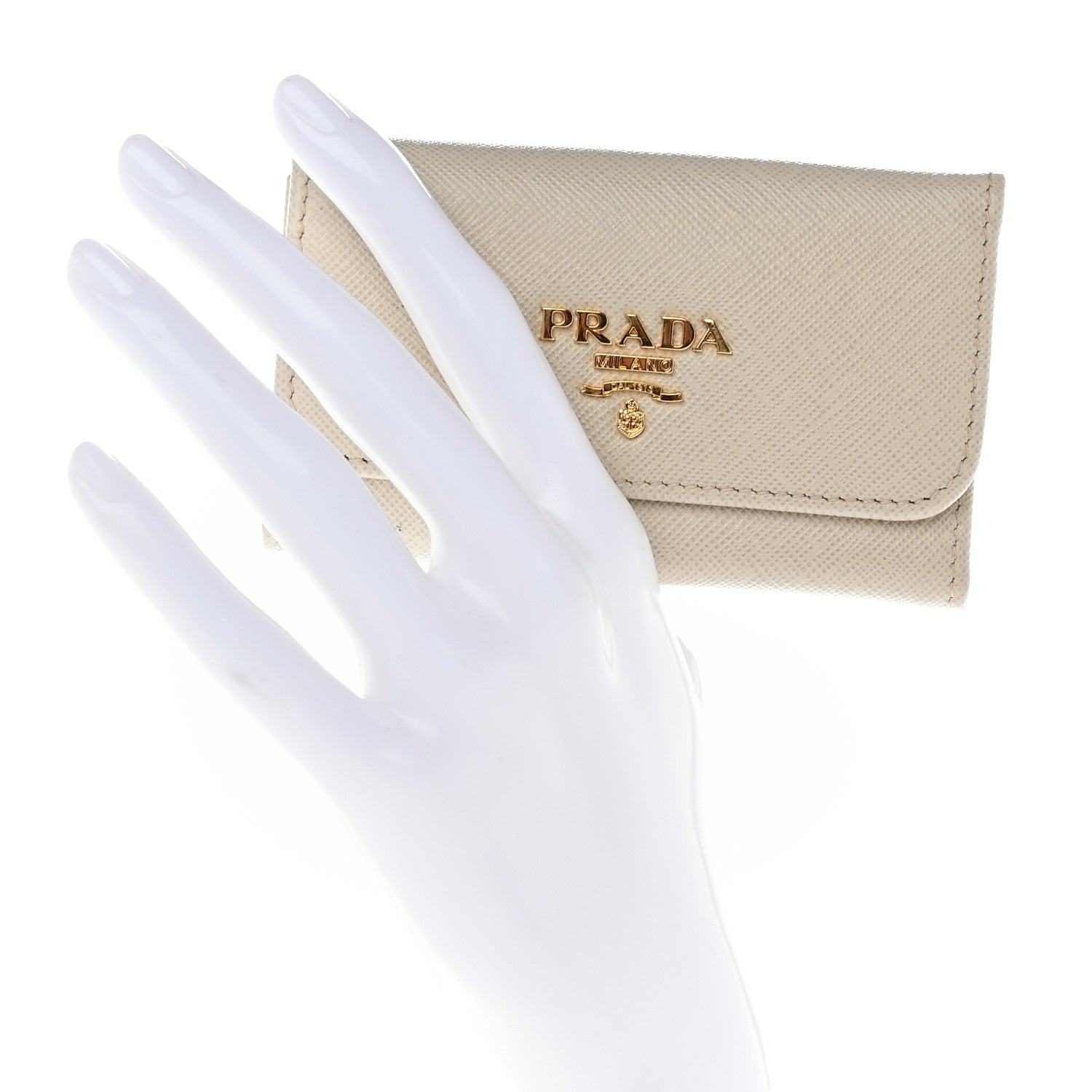 Prada Saffiano Fiocco 6 Key Holder Talco 2 of 6