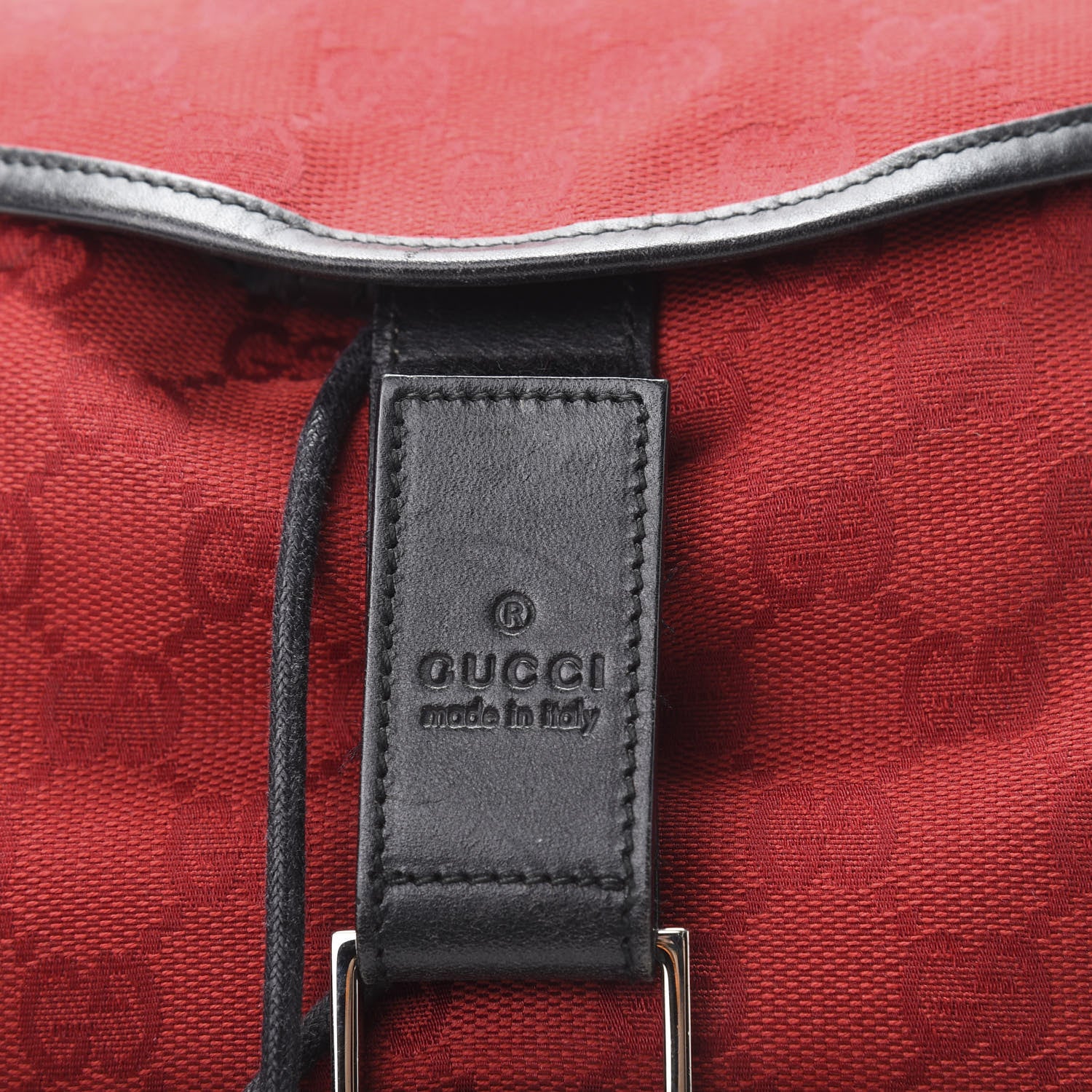 Gucci Nylon Monogram Flap Backpack Red 10 of 10