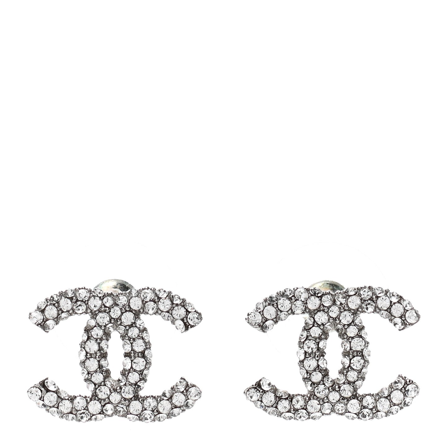 Crystal CC Earrings Silver
